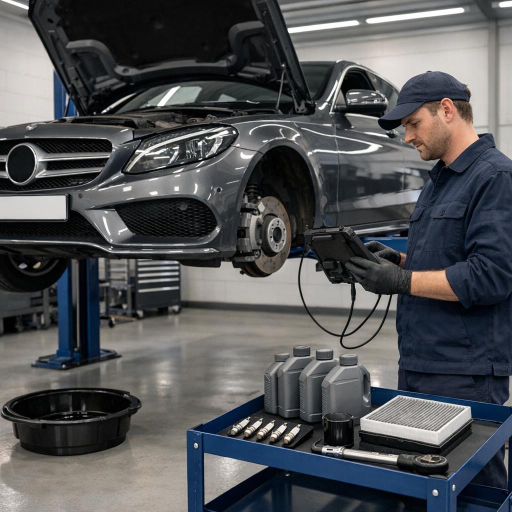 Grote beurt Mercedes: kosten, inhoud en interval